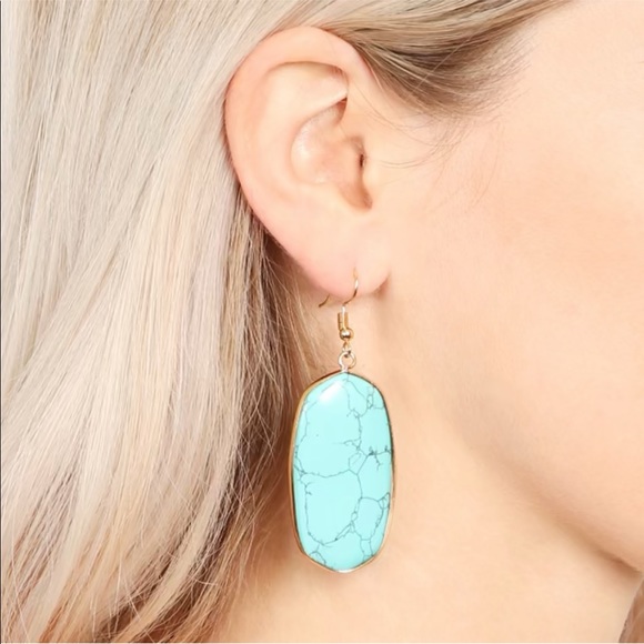 {Host Pick} 🎉🆕Oval Natural Stone Drop earrings ✨ - Picture 2 of 4